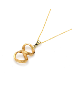 Real Gold Twisted Maze Hoop Necklace 3324/1/P CWP 1825