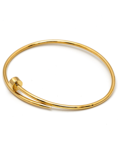 Real Gold Thin Plain Nail Bangle GZJCT0086 - (SIZE 23) BA1570