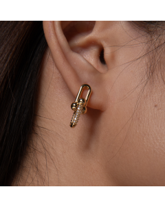 Real Gold GZTF Solid Hardware Stone Earring 0870 E1845