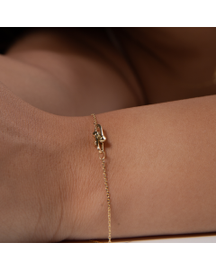 Real Gold GZTF Single Hardware Chain Adjustable Size Bracelet 6633 BR1624