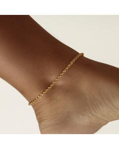 Real Gold Solid Thick Rope Chain Anklet 4 MM 2603 (28 C.M) A1325
