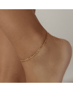 Real Gold Solid Figaro Chain Anklet 7908 (26 C.M) A1354