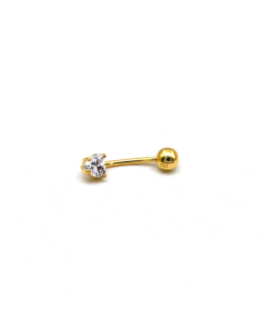 Real Gold Heart Stone Belly Navel Piercing 0001 BP1016