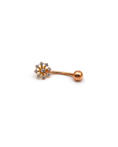 Real Gold Star Rose Gold Belly Navel Piercing 0019 BP1017