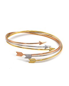 Real Gold 3 Color Arrow Stretchable Bangle 55 MM 0246 (SIZE 15) BA1324