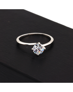 Real Gold Solitaire White Gold Engagement Ring 0016 (SIZE 8) R2332