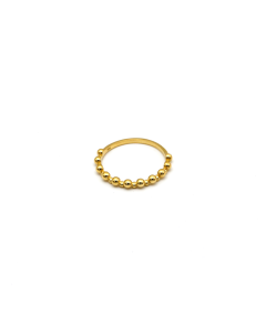 Real Gold Plain Bubble Beads Ring 6661 (SIZE 9) R2349