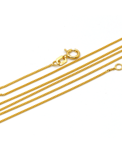 Real Gold Curb Flat Carpet Chain Necklace 1153 (40 C.M) CH1153