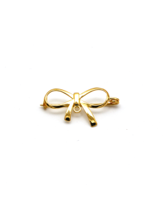 Real Gold Ribbon Pin 1552 GZA 1002
