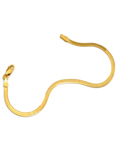 Real Gold Omega Snake Herringbone Belt Chain Bracelet 0707 (19 C.M) BR1578