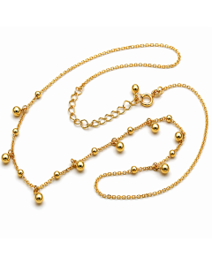 Real Gold 17 Dangler Balls Adjustable Size Necklace (40+5 = 45 C.M) 1246 N1544