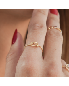 Real Gold Knot Rope Twisted Ring 6384 (SIZE 9) R1928