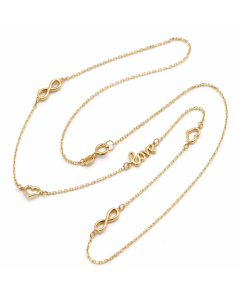 Real Gold Infinity Heart Love Necklace 1177 (45 C.M) N1529