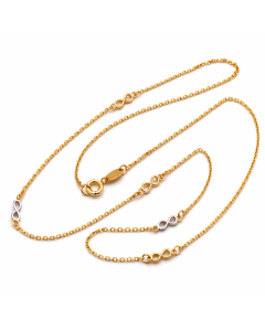 Real Gold 2 Color Five Infinity Necklace YW 1148 (45 C.M) N1533