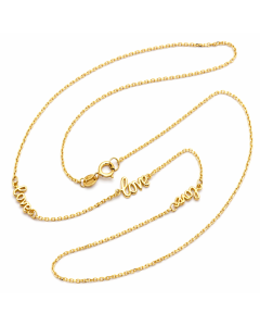 Real Gold Three Love Necklace 1178 (45 C.M) N1531