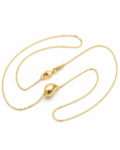 Real Gold 3d Teardrop Two-Sided Necklace 1471 (45 C.M) N1527