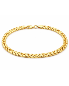 Real Gold Solid Leaf Chain Snake Dual Bracelet 5136 (17 C.M) BR1873