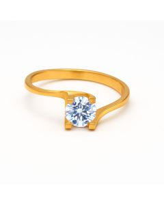 Real Gold Twisted Stone Ring 0255 (Size 7.5) R2484