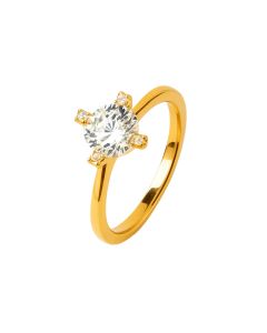 Real Gold Solitaire Ring 0056 (SIZE 9) R1997