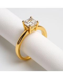 Real Gold Rectangle Stone Engagement and Wedding Ring 0107 (SIZE 9) R2213
