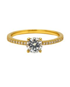 Real Gold Solitaire Luxury Stone Ring 0236 (Size 10) R2267