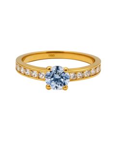 Real Gold Luxury Covered Solitaire Stone Ring 0232 (Size 10) R2204