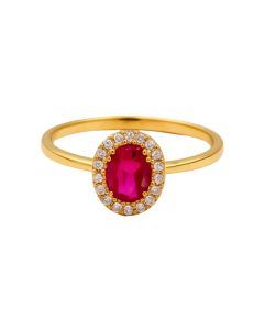 Real Gold Pink Luxury Stone Ring 0409 (Size 9) R2118