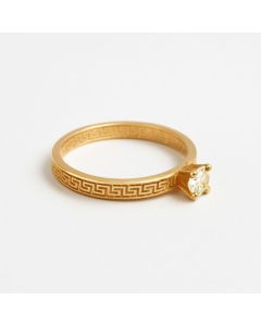 Real Gold Solitaire Maze Hoop Ring (Size 10) - Model 0720 R2589