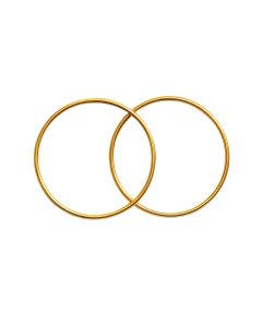 Real Gold Round Plain Loop Earrings Set (2.4 cm) - Model 0001/20/10M E1938