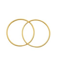 Real Gold Round Plain Loop Earrings Set (3.1 cm) - Model 0001/25/10M E1937