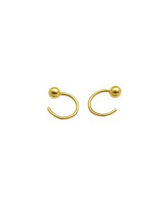 Real Gold 4MM Ball Hook Earrings Set - Model 3811 E1908