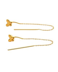 Real Gold 3D Butterfly Hanging Earring Set - Model 0518 E1874