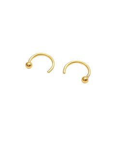 Real Gold 2MM Ball Hook Earrings Set - Model 3814 E1907