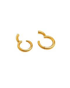 Real Gold Plain Round Helix Ear Piercing Earring Set 2451 E1843