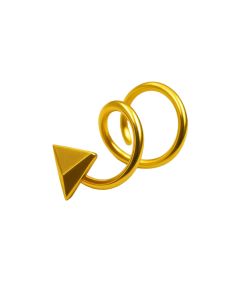 Real Gold Spiral Star Ear Piercing H 0406 E1821