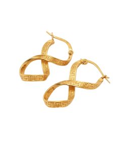 Real Gold Twisted Maze Hoop Earring Set 3324/1/E E1785