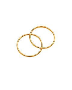 Real Gold Round Plain Loop Earrings Set (1.7 cm) - Model 0001/15/10M E1939