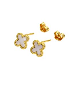 Real Gold Pearl Stud Earrings Set - Model GZJVN0533 E1915